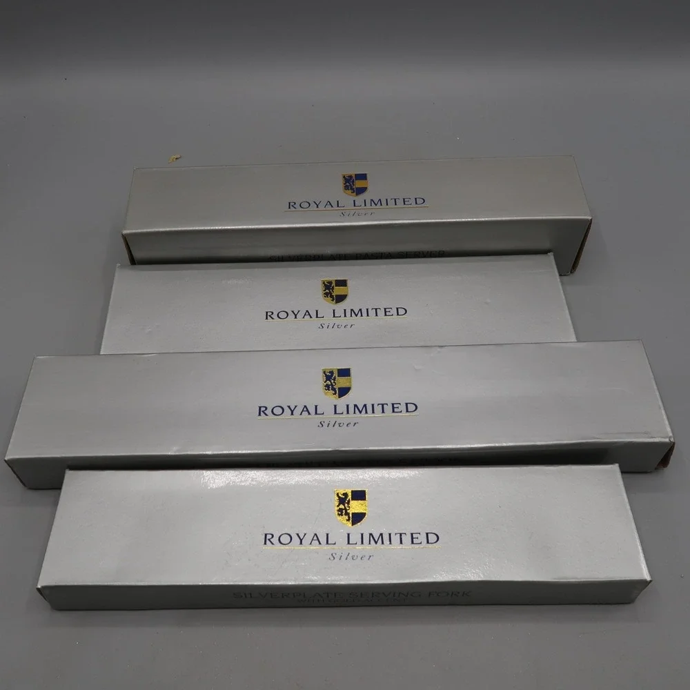 Lot of 4 Royal Limited Silver-Plated Utensil Serve Set Spoon Fork Dinnerware